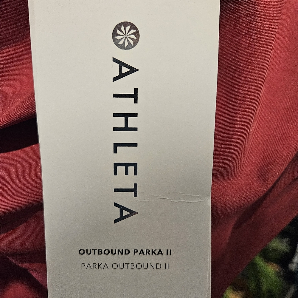 NWT ATHLETA Red Outbound Down Parka Waterproof Jacket Women Size Medium Raincoat - Picture 6 of 14